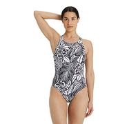 ARENA Women's Swimsuit Swim Pro Back Graphic 1 pièce Femme, Blanc/Noir, 38