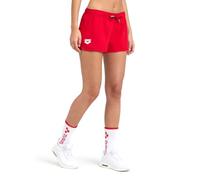 ARENA Women's Team Solid 100% Polyester Athletic Shorts with Side Pockets and Drawstring, Rouge, m Femme