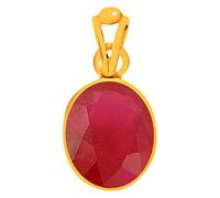 Arenaworld Médaillon plaqué or en argent sterling 925 avec rubis naturel certifié 7 carats pour filles/hommes/femmes