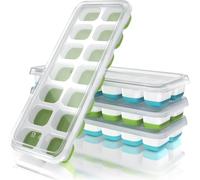 Arendo Bac à glaçons 250ml - 14 compartiments à glaçons - set de 4 bacs à glaçons avec couvercle - lavable au lave-vaisselle - empilable - silicone sans BPA