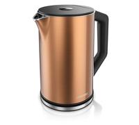 arendo Bouilloire Électrique Température Réglable 40 à 100°C - Bouilloire INOX 1,5 L 2 200 W, 4 Températures Prédéfinies, Maintien au Chaud 30 Min, Double Paroi, sans BPA, Elegant - Cuivre