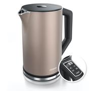 Arendo - Bouilloire en acier inoxydable avec réglage de la température de 40 à 100 °C en 5 étapes - Design à double paroi - Modèle ELEGANT - 1,5 litre - 2200 W - Bouilloire à thé avec affichage de la