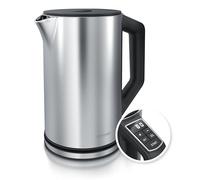 Arendo - Bouilloire en acier inoxydable avec réglage de la température de 40 à 100 °C en 5 étapes - Design à double paroi - Modèle ELEGANT - 1,5 litre - 2200 W - Bouilloire à thé avec affichage de la