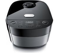 Arendo - Cuiseur à riz & cuiseur vapeur numérique 4L, Multicuiseur 800W, 4 litres pour jusqu'à 8 personnes, Préparation rapide, Fonction maintien au chaud, avec panier vapeur, cuillère & verre doseur,