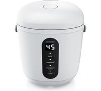 Arendo Cuiseur à riz numérique 0,8L avec gobelet doseur & cuillère à riz, 2 programmes de cuisson, fonction maintien au chaud, minuterie, 300W, blanc