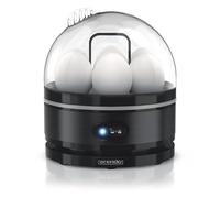 Arendo Cuiseur Oeuf Électrique 7 Œufs - Cuiseur à Œufs Inox 400 W avec Maintien au Chaud, Dur, Mollet ou à la Coque, Verre Doseur avec Perce-Œuf, Signal Sonore, Egg Cooker - Noir