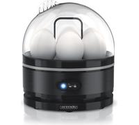 Arendo Cuit-oeufs pour 7 oeufs, 400W, 7 compartiments, acier inoxydable, fonction maintien au chaud, dureté réglable, noir