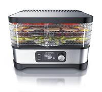 Arendo - Déshydrateur avec régulateur de température 400 W - Déshydrateur en acier inoxydable pour aliments viandes, fruits, légumes - Avec minuterie jusqu'à 24 h - 35-70 degrés - 5 compartiments - GS