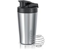 arendo Fitness Shaker à Protéines 500 ml en Acier Inoxydable, Sans BPA, Bouteille Shaker à protéines étanches, Protein shaker Compatible Lave-Vaisselle, Pour le Yoga, le Fitness et le Sport