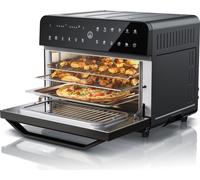Arendo Friteuse à air chaud 1800 watts, Mini-four, Airfryer, 25L, acier inoxydable, Four à pizza, 4 niveaux, Mini-four à chaleur tournante, Minuterie, 12 programmes, Cuisson, Déshydratation, Friture,