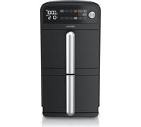 Arendo Friteuse à air chaud XXL, Double chambre, Dual Zone, Capacité 11L, 2400 W, 2 tiroirs, Airfryer 3in1, 6 programmes, 8 touches sensitives, Système de convection 3D, Bouton rotatif, Sans BPA