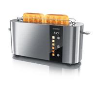 Arendo - Grille-pain 1 Fente longue 2 Tranches, 1000 W - Affichage couleur des niveaux de brunissage, Écran avec minuterie, Commandes tactiles, Réchauffe-Viennoiseries, Niveaux de brunissage 1 à 6