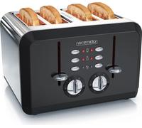 Arendo - Grille-pain automatique 4 tranches en acier inoxydable - jusqu'à quatre tranches de sandwich et de pain grillé - degré de brunissage 1-6 - fonction de réchauffage et de décongélation - tiroir