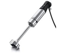 Arendo - Mixeur plongeant 1000 W en acier inoxydable - Couteau à quatre lames - Mélangeur à purée - Réglage en continu de la vitesse - Bouton turbo - Pied mixeur amovible - Certifié GS