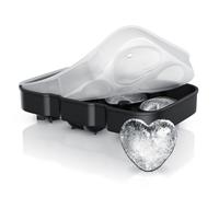 Arendo, moule à glaçons coeur silicone avec couvercle, 6x grands coeurs, moule en silicone, sans BPA, six compartiments avec entonnoir, 6x 36 ml moule en forme de coeur, lavable au lave-vaisselle