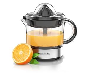 Arendo - Presse-agrumes électrique en acier inoxydable - Presse-agrumes presse-citron - Presse-agrumes - Presse-agrumes de 1,2 litre - Cône de presse à deux sens de rotation - Sans BPA