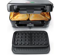 Arendo Sandwichmaker Gaufrier Gril de contact avec plaques amovibles - avec revêtement antiadhésif - lavable au lave-vaisselle - sans BPA - contrôle de la température - Sandwich Maker - Sandwichtoaste