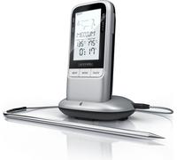 Arendo Thermomètre à barbecue numérique sans fil - thermomètre à viande avec sonde en acier inoxydable - température à cœur - alarme - BBQ Steak Grill Meat Fleisch -Countdown / Countup - jusqu'à 250°C