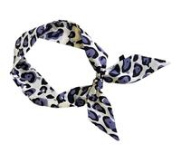 arenmi Écharpe étroite en soie imprimée léopard pour femmes et filles, écharpe courte tendance, accessoire multifonction pour toutes les tenues