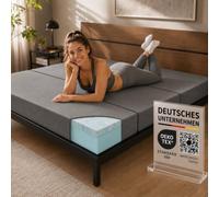 Arensberger Luisa - Matelas pliant - 120 x 200 cm - 3 positions - 15 cm - Mousse à mémoire de forme - Matelas pliable comme matelas de sol, fauteuil et lit d'invité - Gris moyen - Certifié OekoTex