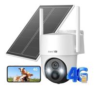 ARENTI 4G LTE Caméra Surveillance Extérieure sans Fil, Carte SIM-Panneau Solaire, 355° PTZ Caméra Solaire Batterie 10400mAh