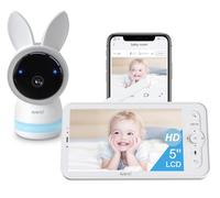 ARENTI 4MP Babyphone Caméra, 5" Moniteur Vidéo pour Bébé, 2,4GHz & 5Ghz Caméra Surveillance Bébé WiFi, VOX, Audio Bidirectionnel, Vision Nocturne, Veilleuse, Berceuses, Détection Intelligente AI