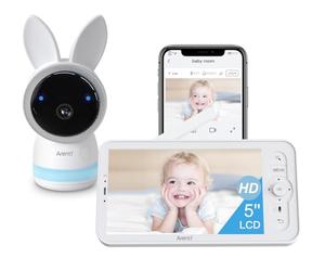 ARENTI 4MP Babyphone Caméra, 5" Moniteur Vidéo pour Bébé, 2,4GHz & 5Ghz Caméra Surveillance Bébé WiFi, VOX, Audio Bidirectionnel, Vision Nocturne, Veilleuse, Berceuses, Détection Intelligente AI
