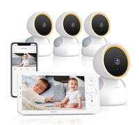 ARENTI 4PCS Babyphone Caméra 2K 3MP, 5" Moniteur Vidéo pour Bébé, Caméra Surveillance Bébé WiFi avec écran partagé, Audio Bidirectionnel, Vision Nocturne, Veilleuse, Berceuses, Détection Intelligente