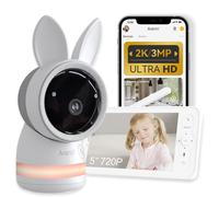 Arenti Baby Monitor, Camera Wifi 2k Uhd, Ecran Couleur 5, Vision Nocturne, Berceuses, Detection De Pleurs, Detection De Mouvement, Capteur De Temperature Et D'humidite, Appel Bidirectionnel(Blanc)
