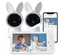 ARENTI Babyphone 2 Caméra 4MP, 5" Moniteur Vidéo pour Bébé PTZ 355°, Caméra Surveillance Bébé WiFi avec VOX, Audio Bidirectionnel, Vision Nocturne, Veilleuse, Berceuses, Suivi Automatique, Alertes