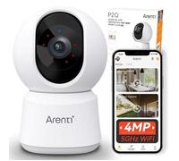 Arenti P2Q - 4MP/2,5K Ultra-HD Caméra IP de Surveillance Intérieure , WiFi 2.4 & 5GHz, 360° PTZ, Suivi Automatique, Vision Nocturne