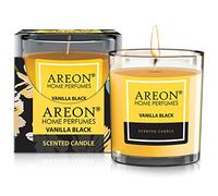 areon Bien-être - Bougie parfumée dans un verre - Collection Premium - Durée de combustion jusqu'à 25 heures - Parfum : noir vanille.