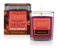 areon Bien-être - Bougie parfumée dans un verre - Collection Premium - Durée de combustion jusqu'à 25 heures - Parfum pomme et cannelle
