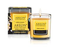 areon Bien-être - Bougie parfumée dans un verre - Collection Premium - Durée de combustion jusqu'à 25 heures - Parfum : noir vanille.