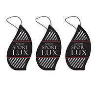 Areon Désodorisant voiture Sport Luxe – Argent, pendentif rétroviseur Noir 2D – Lot de 3