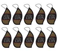 Areon Sport Lux Gold Désodorisant de Voiture Carton Suspendu Rétroviseur Gadget 2D Décoration D'intérieur Forme de Goutte Noire Accueil Bureau Senteurs Multi Pack (Or Ensemble de 3)