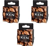 AREON Ken Désodorisant Voiture Café Maison en Pot Couvercle Ventilé Réglable 3D (Coffee Lot de 3)