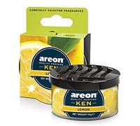 AREON Ken Désodorisant Voiture Citron Maison Tropical Fruits en Pot Couvercle Ventilé Réglable 3D (Lemon Lot de 1)
