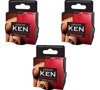 Areon Désodorisant voiture Ken – Pomme et Cannelle, pot, couvercle ventilé réglable 3D – Lot de 3