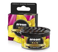 AREON Ken Désodorisant Voiture Vanille Noir Maison en Pot Couvercle Ventilé Réglable 3D (Vanilla Black Lot de 1)