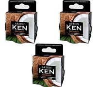Areon Ken - Lot de 3 désodorisants de voiture ou de maison, couleur marron, senteur noix de coco