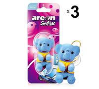 AREON Smile Lot de 3 désodorisants pour voiture - Parfum amusant à suspendre - Motif éléphant bleu