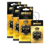 AREON VIP Lot de 3 désodorisants en carton à suspendre pour voiture, maison et bureau - Parfum de Cologne de qualité supérieure avec des parfums naturels - Parfum frais et luxueux - Design élégant -