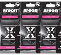 AREON X Désodorisant Voiture Bubble Gum Rétroviseur Pendu Noir 2D (Lot DE 10)