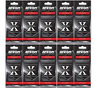 AREON X Désodorisant Voiture Fraise Rétroviseur Pendu Noir 2D (Strawberry Lot DE 10)
