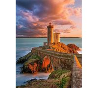 AREPAS 5D Diamond Painting Phare de l'océan 20x25cm DIY Peinture Diamant,Strass Diamond Painting, Peinture de Broderie De Foret Complet, Point De Croix Toile Artisanats Décor Murale À La Maison