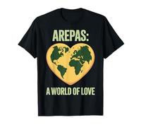 Arepas : A World of Love Heart Map Design T-Shirt