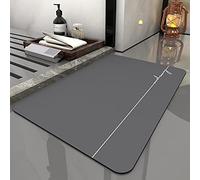 AREPAS Tapis de sol antidérapant en diatomite - Séchage rapide - Super absorbant - Anti-moisissure - Accessoire de salle de bain ou de cuisine - Extra large - Lavable (70 x 50 cm, gris moderne)