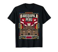 Arequipa Pérou Vintage Cathédrale Volcan Voyage Design T-Shirt
