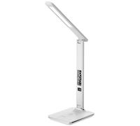 Ares LED Lampe Bureau Avec sans Fil Chargeur & Horloge, Blanc - Groov-E